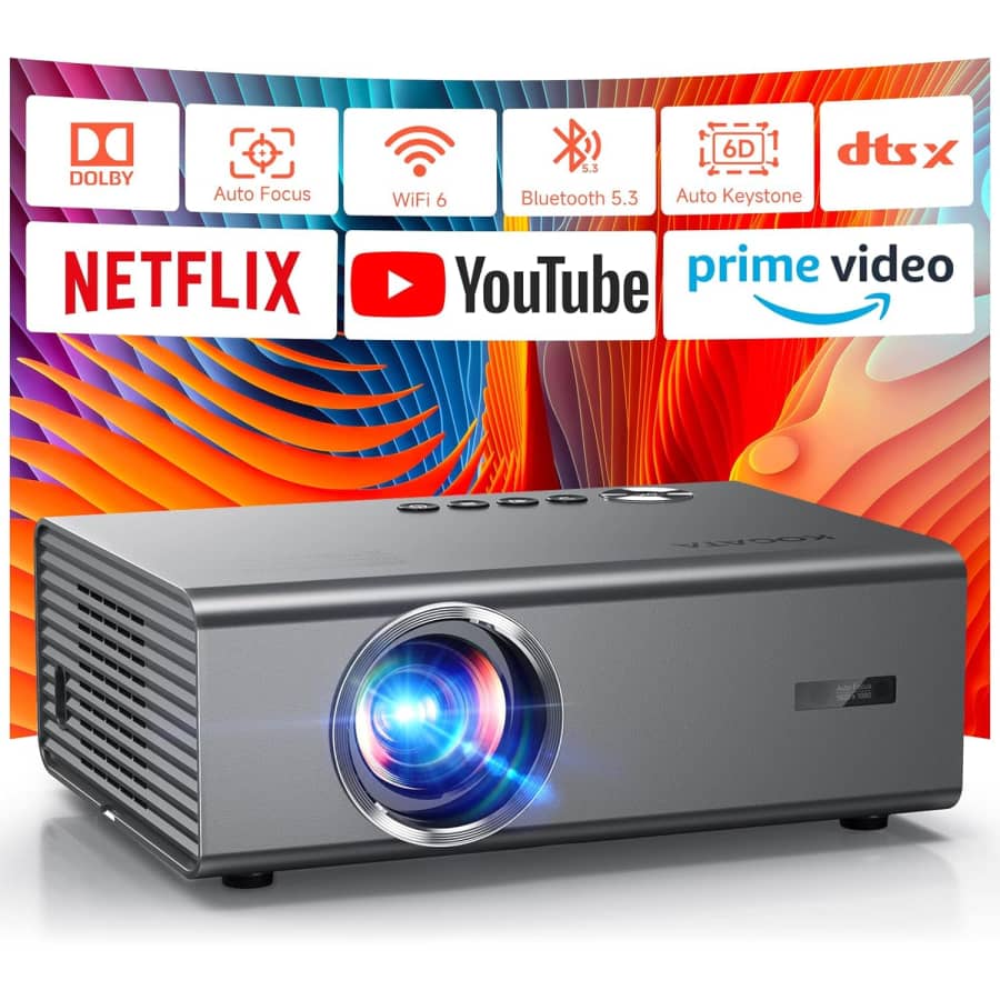 Kogata Smart Projector with WiFi 6 & Bluetooth: $99.99