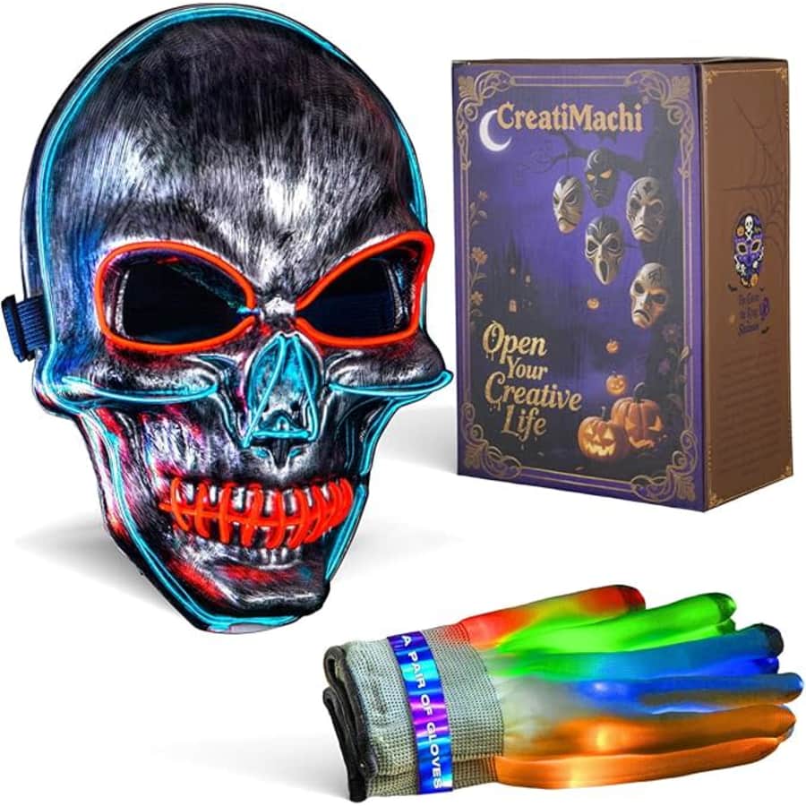 LED Halloween Mask w/ Gloves: From $12