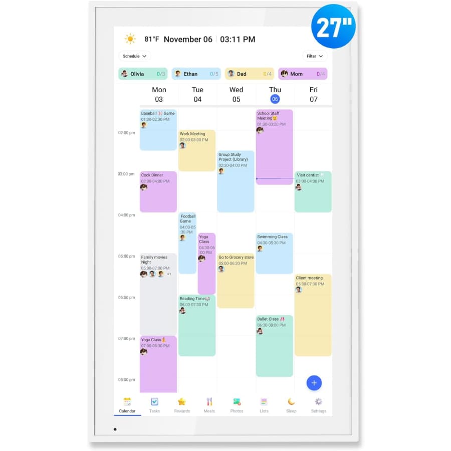 27" Digital Wall Calendar & Chore Chart: $299.99 27" Digital Wall Calendar & Chore Chart: $299.99