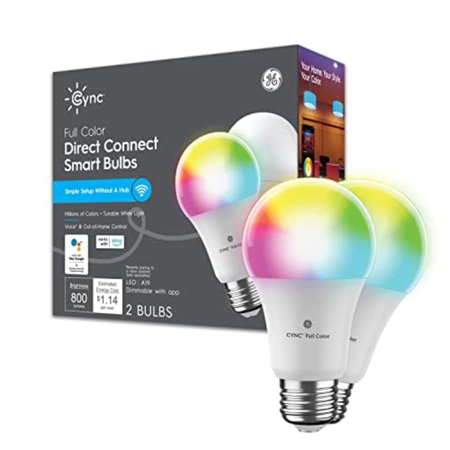 GE CYNC A19 Color Changing Smart Bulbs 2 Pack: $13