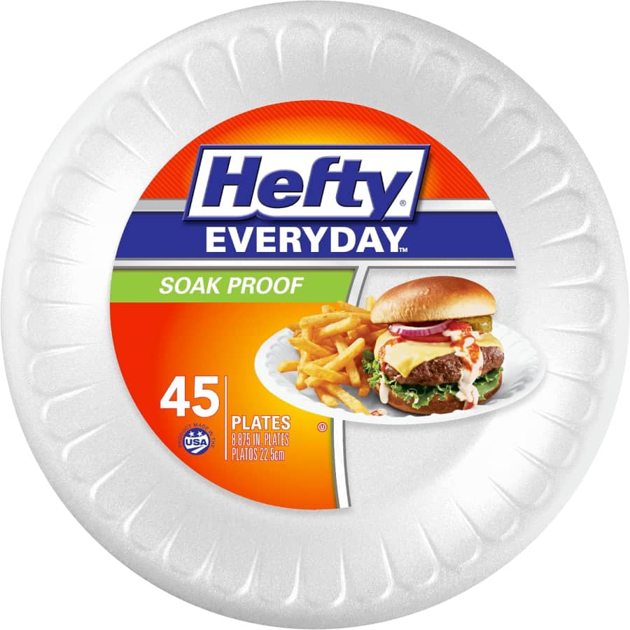 Hefty Everyday 9" Foam Plates 45-Pack: $2 via Sub. & Save