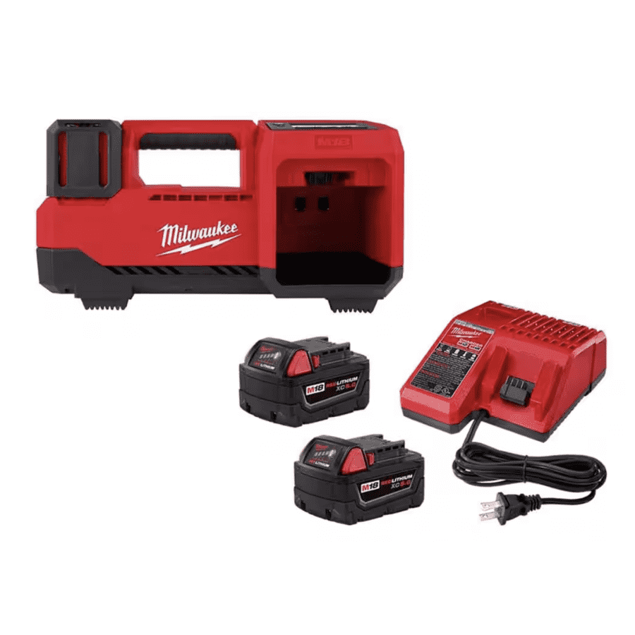 Milwaukee M18 18V Li-Ion Cordless Inflator w/ Two 5Ah Batteries & Charger: $199