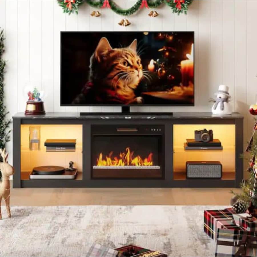 Bestier 70.8" Electric Fireplace TV Stand for up to 75" TVs: $215.78