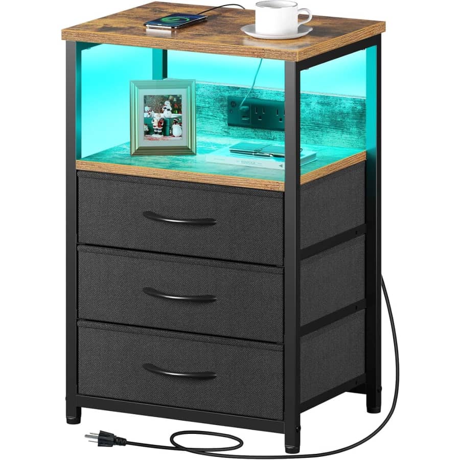 Seventable Nightstand with Charging Station: $34