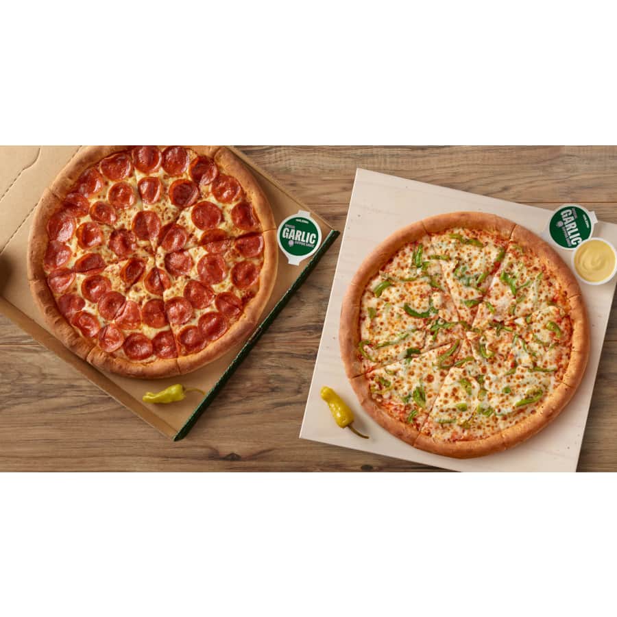 Papa John's Large 1-Topping Pizzas: $9.99 each if you get two Papa John's Large 1-Topping Pizzas: $9.99 each if you get two
