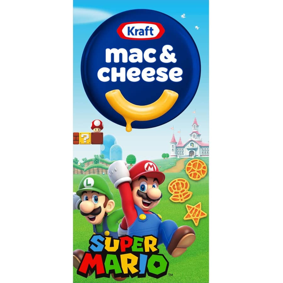 Kraft Mac & Cheese Super Mario Bros. Macaroni and Cheese Dinner: 80 cents via Sub & Save Kraft Mac & Cheese Super Mario Bros. Macaroni and Cheese Dinner: 80 cents via Sub & Save