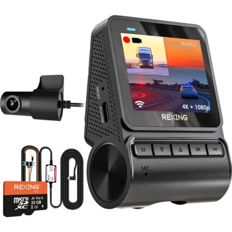 Rexing V1P Flex X4 4K WiFi Dual Dash Cam: $130
