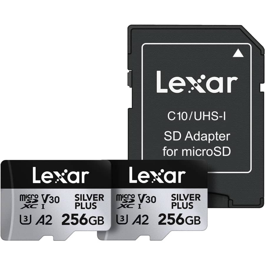 Lexar 256GB Professional Silver Plus microSDXC Memory Card 2-Pack w/SD Adapter: $37