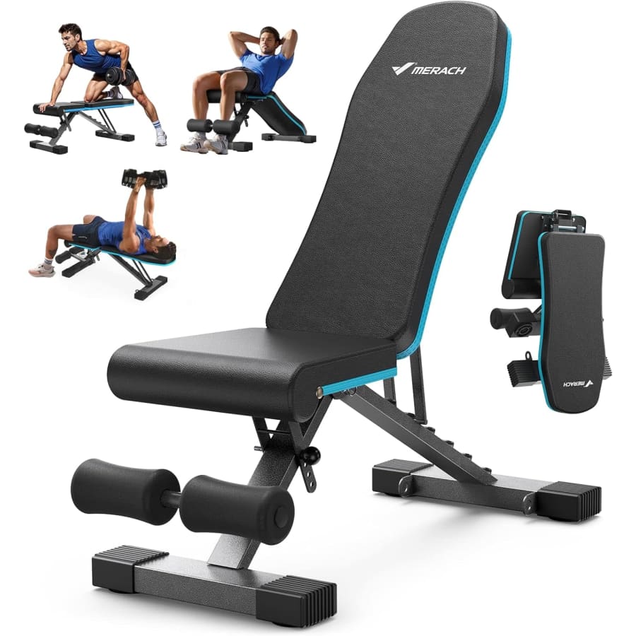 Merach Foldable 990-lbs. Weight Bench: $59.99