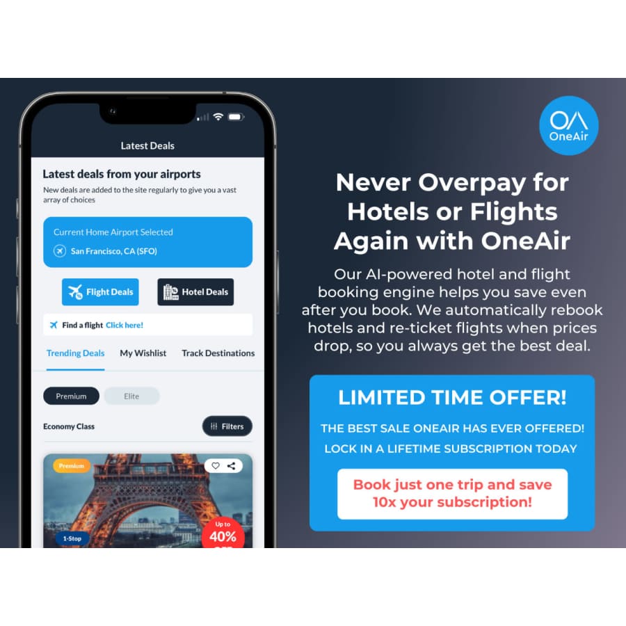 OneAir Elite Lifetime Subscription: $100