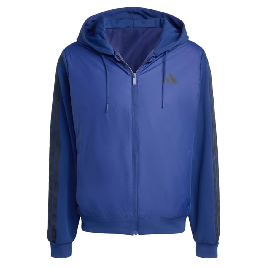 adidas Men's Essentials Climawarm 3-Stripes Insulated Hooded Hybrid Jacket: $35