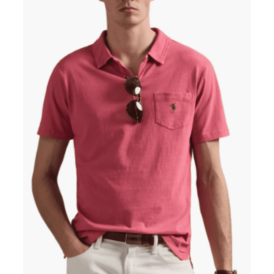 Polo Ralph Lauren Men's Johnny Collar Cotton & Linen Pocket Polo: From $35