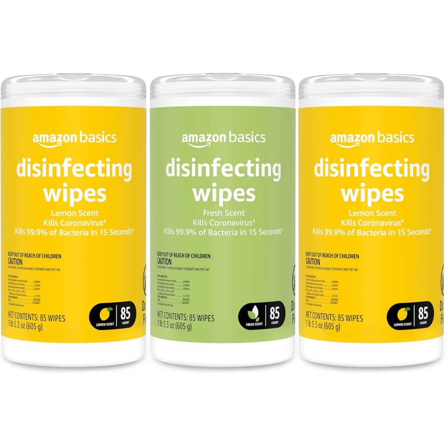 Amazon Basics Disinfecting Wipes 85ct 3-Pack: $9.31 via Sub & Save