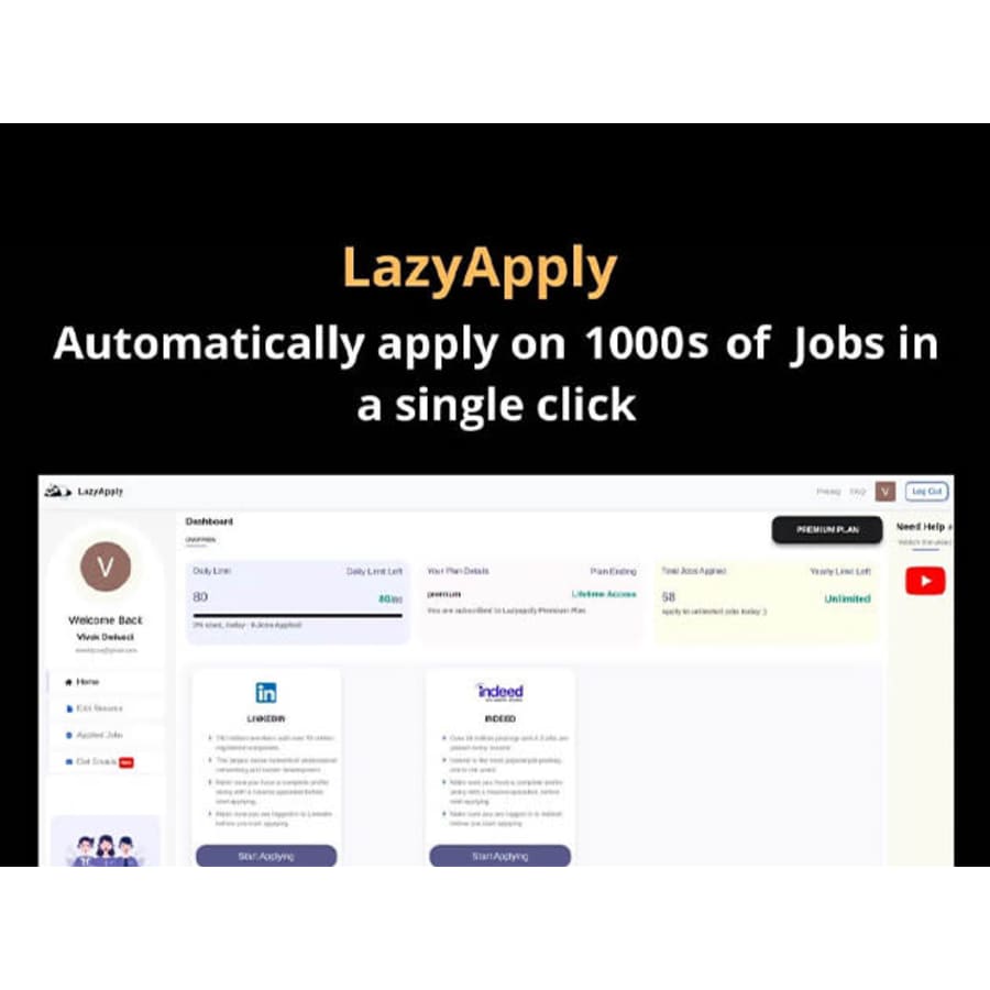 LazyApply Job Application Basic: Lifetime License for $54