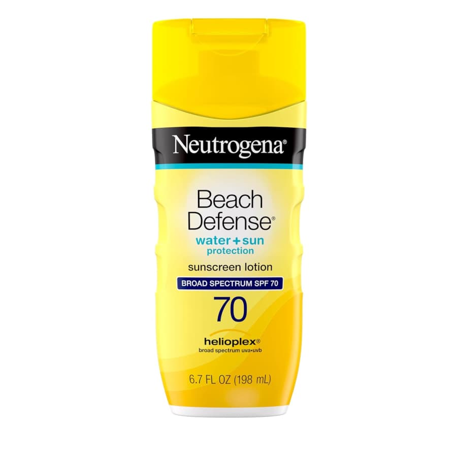 Neutrogena Beach Defense 6.7-oz. SPF 70 Sunscreen Lotion: $3.54 w/ Subscribe & Save Neutrogena Beach Defense 6.7-oz. SPF 70 Sunscreen Lotion: $3.54 w/ Subscribe & Save