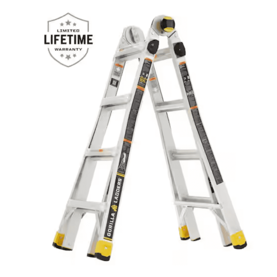 Gorilla 18-Foot Reach Aluminum Multi-Position Ladder: $89