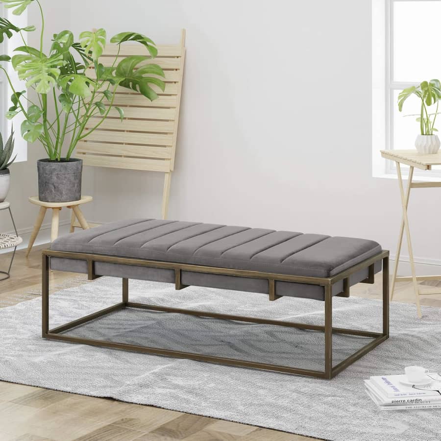 GDFStudio Glam Velvet Ottoman Bench: $126