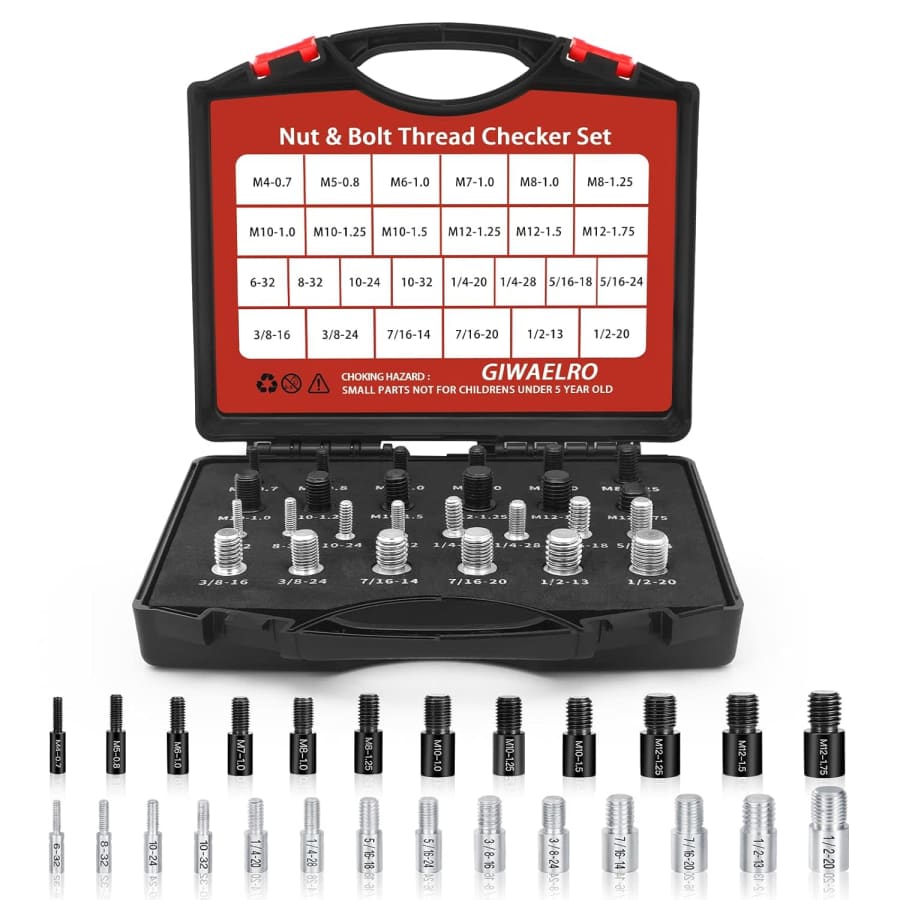 26-Piece Nut and Bolt Thread Checker Set: $18