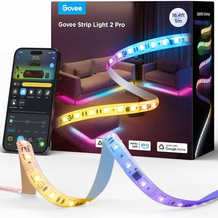 Govee 16.4-Foot RGBIC Strip Light 2 Pro: $70 w/ Prime