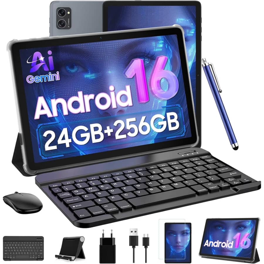 Kingrid T20 10" Gemini AI Tablet with Keyboard & Pen Bundle: $89.19