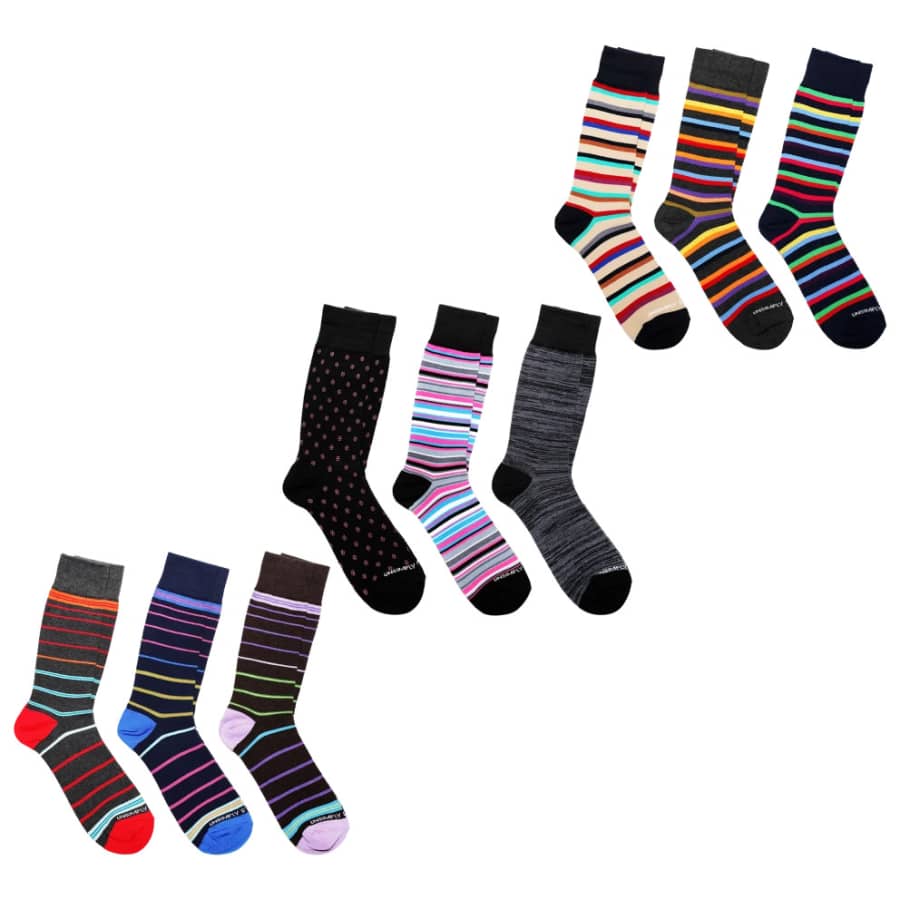 Unsimply Stitched Men's Dress Socks 9-Pair Pack: $19.99