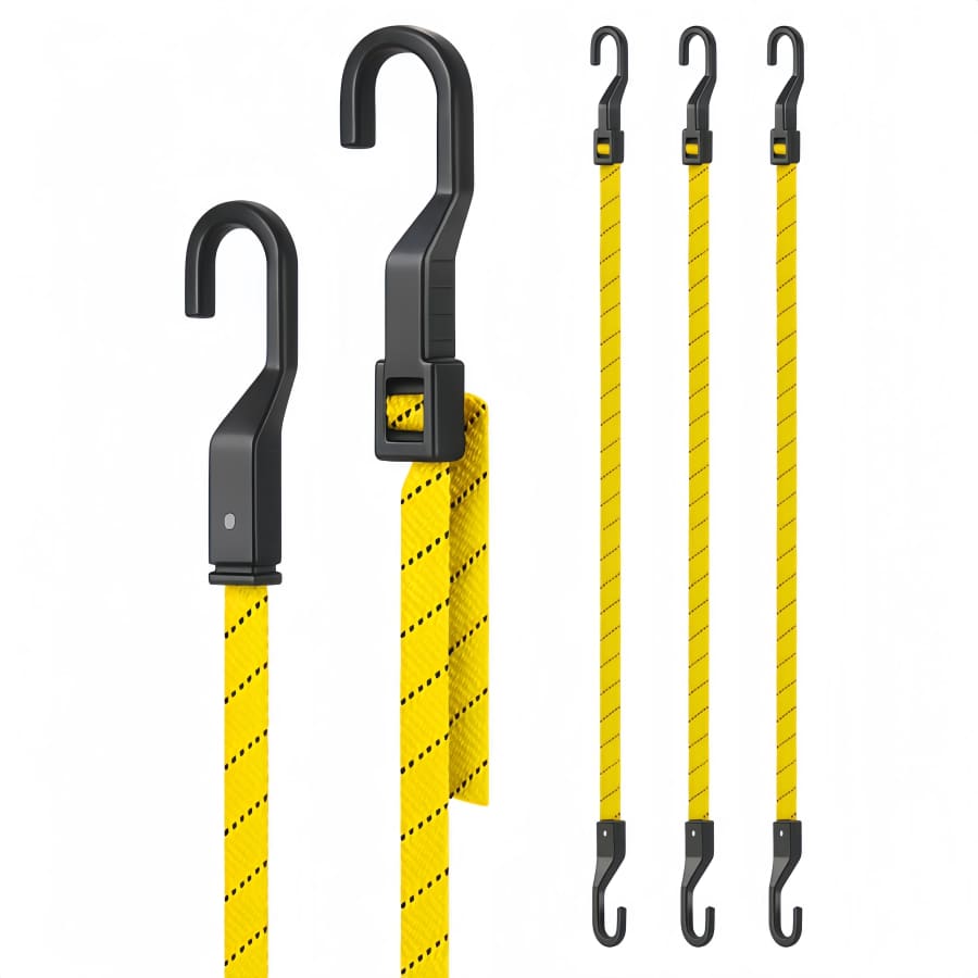 Lucky Straps 80" Adjustable Flat Bungee Cords w/ Hooks 3-Pack: $9.99