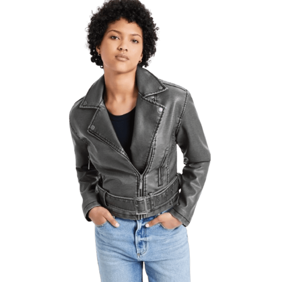 Jou Jou Junior Women's Distressed Asymmetric Moto Jacket: $19.66