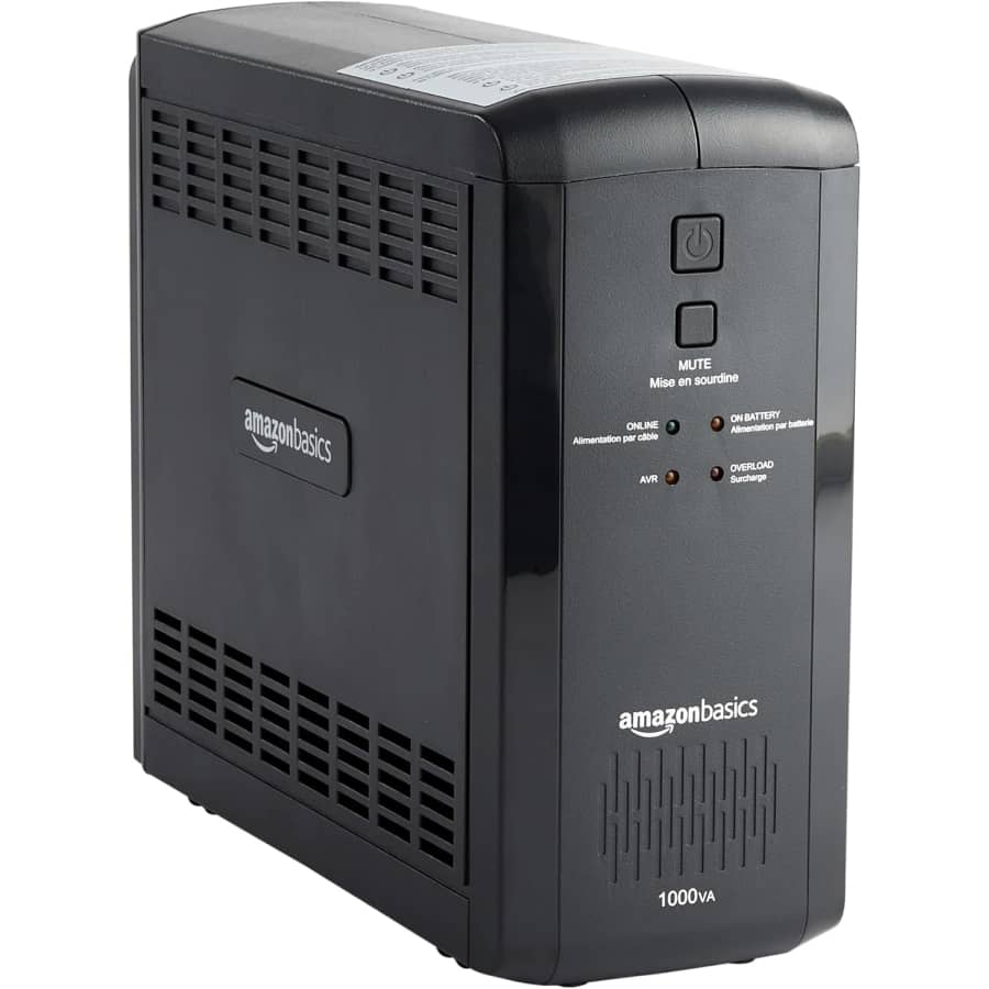 Amazon Basics 9-Outlet 1000VA/550W UPS Battery Backup: $96.22