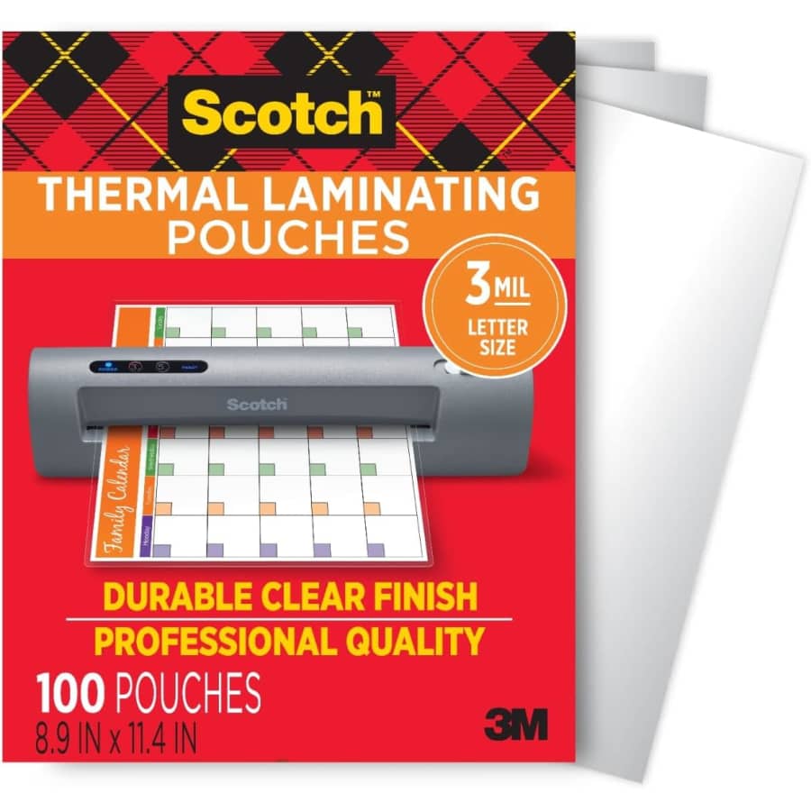 Scotch Thermal Laminating Pouches 100-Pack: $11.98