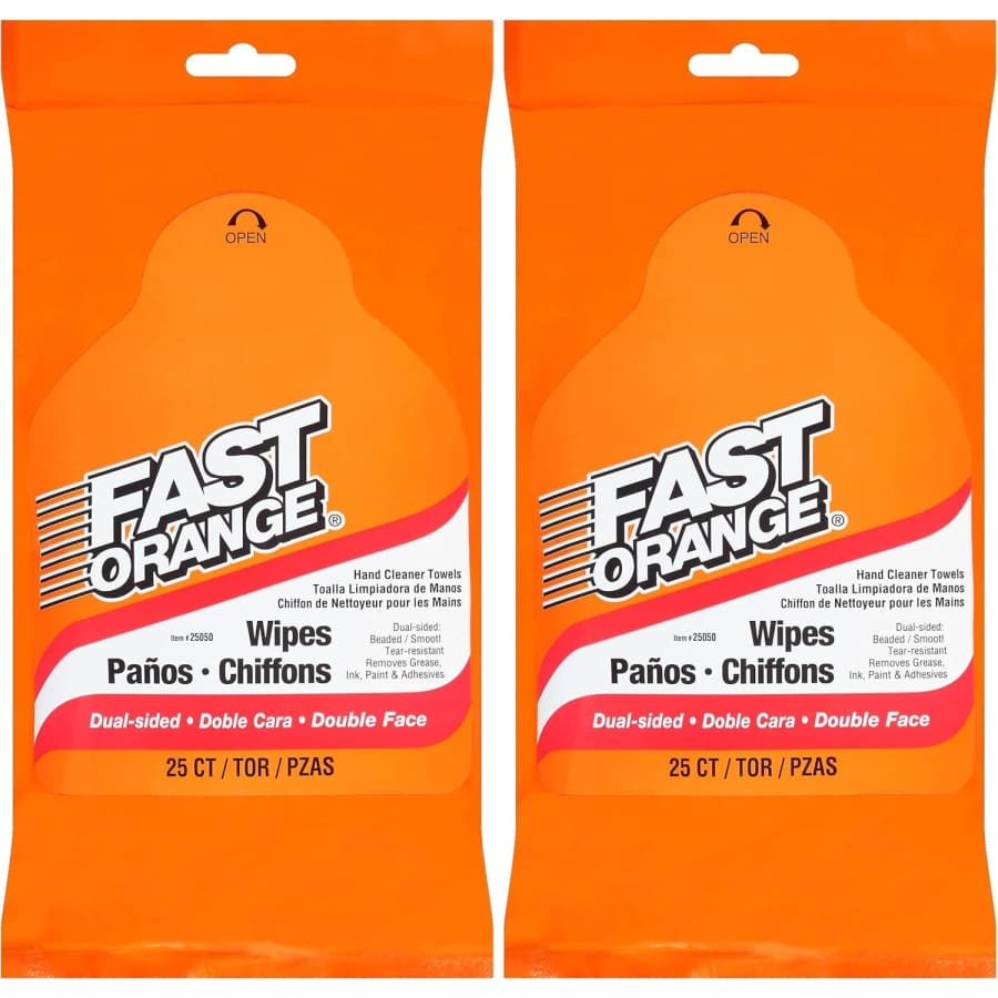 Fast Orange 25-Count Mechanic's Hand Cleaner Wipes 2-Pack: $8.94