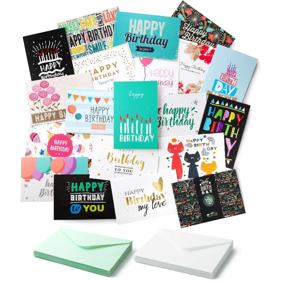 Assorted Blank Birthday Cards 20-Pack: $4.99