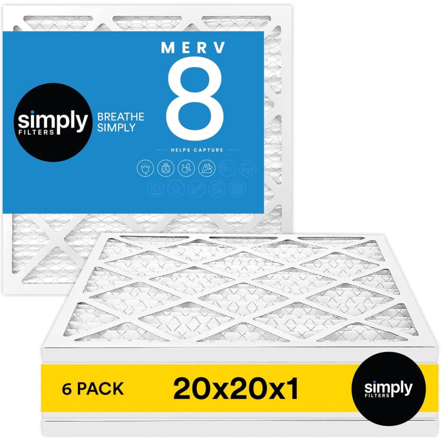 Simply Filters 20x20x1" MERV 8 Air Filter 6-Pack: $30
