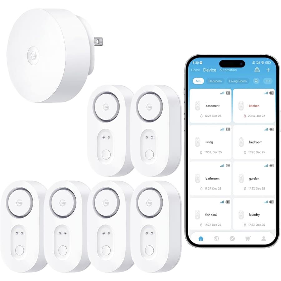 GoveeLife Smart Water Leak Detector 6-Pack: $59.98
