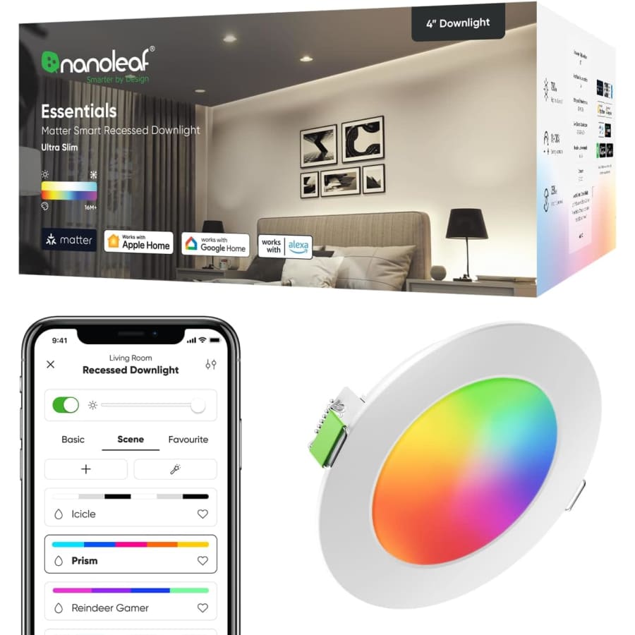 Nanoleaf Smart LED Ceiling Light 4" Downlight: $25.99
