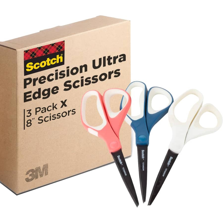 Scotch Brand Precision Ultra Edge 8" Scissors 3-Pack: $8.39 Scotch Brand Precision Ultra Edge 8" Scissors 3-Pack: $8.39