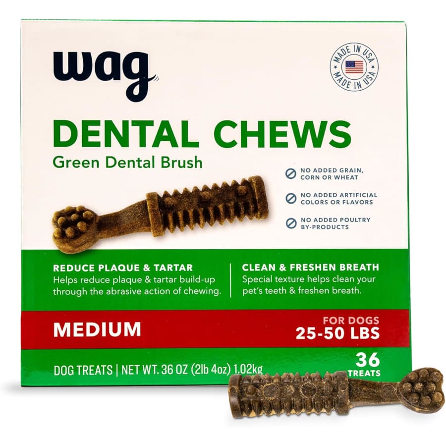 Wag 36-Count Medium Dental Dog Treats: $13 via Subscribe & Save w/ Prime