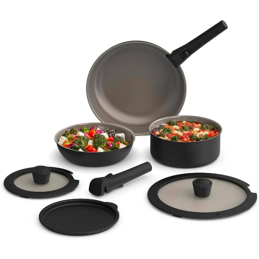 Bella 8-Piece Removable Handle Cookware Set: $19 w/ Prime