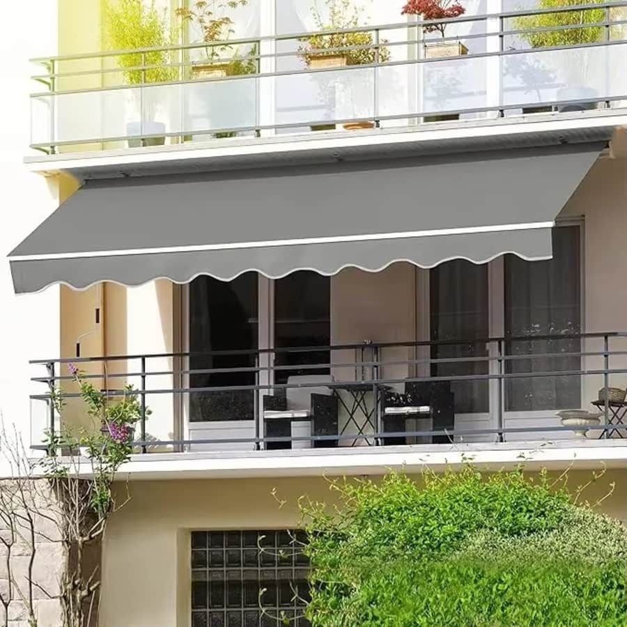 8x7-Foot Retractable Terrace Awning: $98 8x7-Foot Retractable Terrace Awning: $98