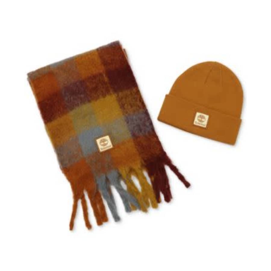 Timberland Logo Detail Multi-Check Scarf & Beanie: $16 Timberland Logo Detail Multi-Check Scarf & Beanie: $16