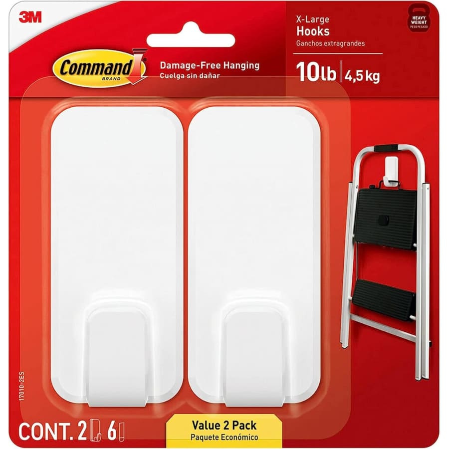 Command 10-lb XL Heavyweight Wall Hooks w/ Adhesive Strips: $4.39 Command 10-lb XL Heavyweight Wall Hooks w/ Adhesive Strips: $4.39