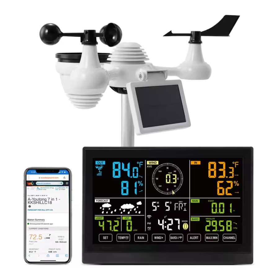SucceBuy 7-in-1 Solar Wi-Fi Weather Station: $51.91