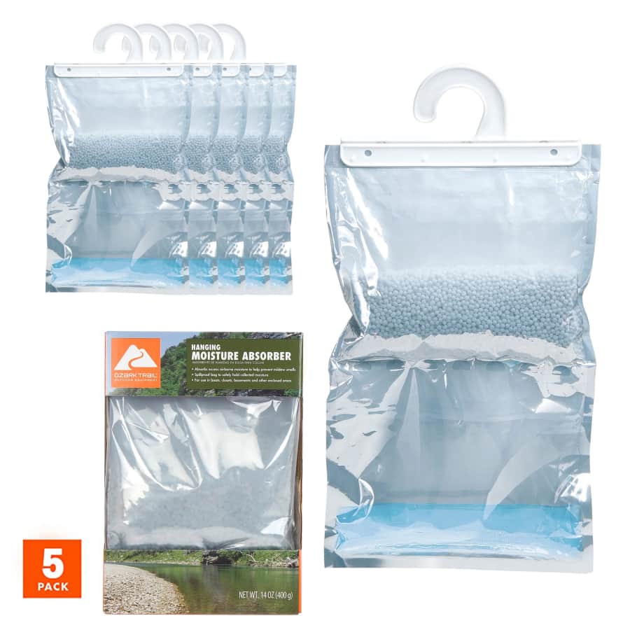 Ozark Trail Hanging Bag Moisture Absorber 5-Pack: $10