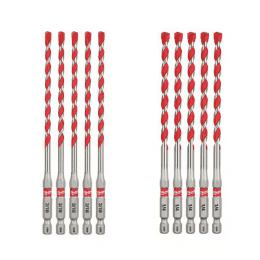 Milwaukee Shockwave Carbide Hammer Drill Bit 10pc Set: $25