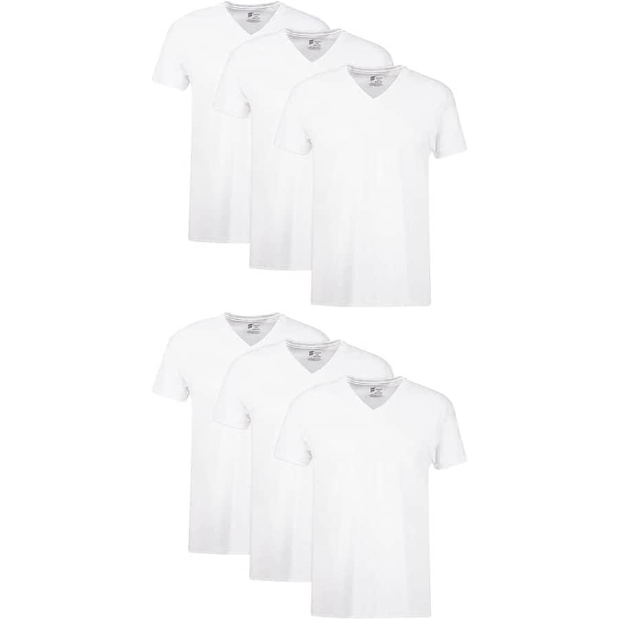 Hanes Men's Moisture-Wicking V-Neck Undershirt 6-Pack: $15 Hanes Men's Moisture-Wicking V-Neck Undershirt 6-Pack: $15