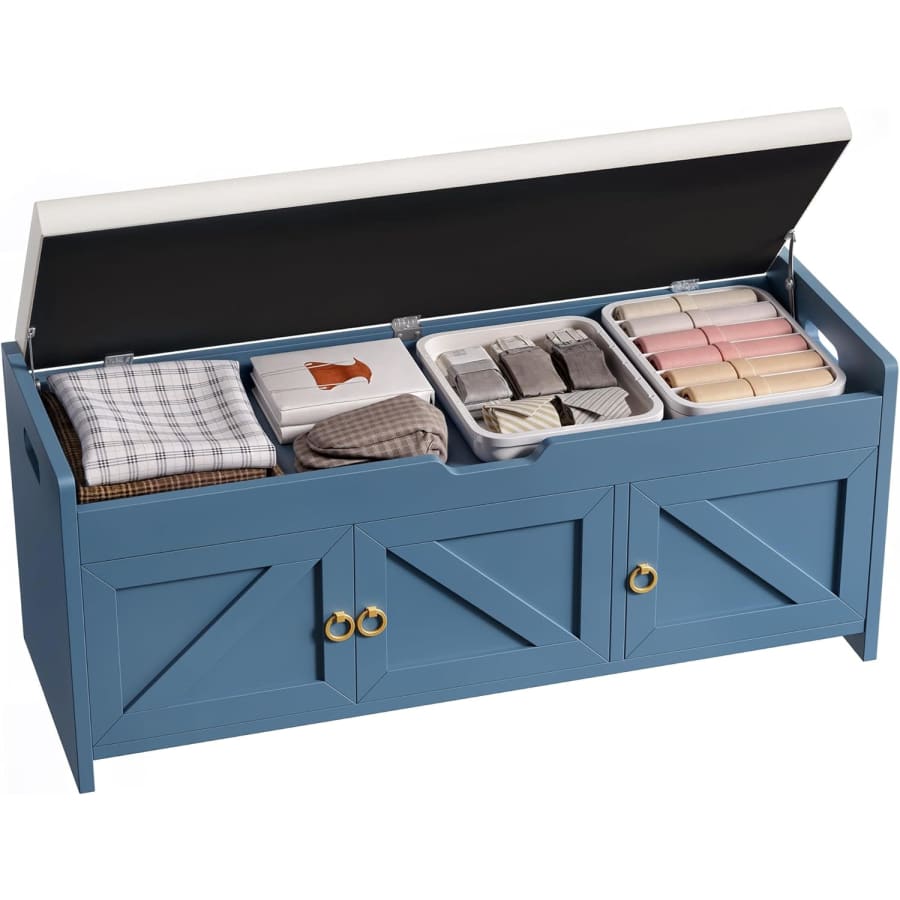 Yitahome 41.3" Shoe Storage Bench with Cushioned Seat: $64.99