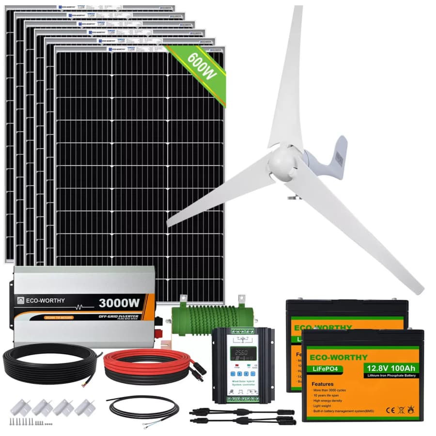 Eco-Worthy Wind Turbine Generator & Solar Panel Kit: $240