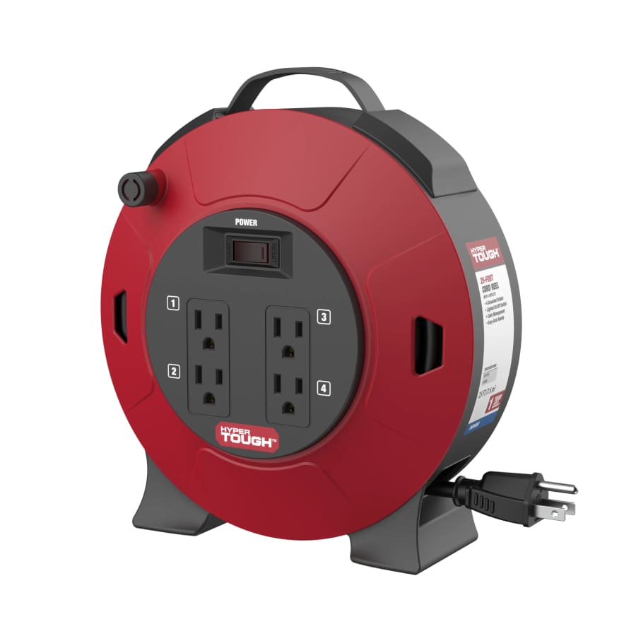 Hyper Tough 25-Foot Retractable Cord Reel: $13 Hyper Tough 25-Foot Retractable Cord Reel: $13