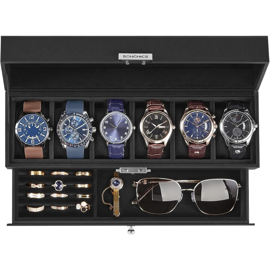 Songmics 6-Slot Watch Box: $13 Songmics 6-Slot Watch Box: $13