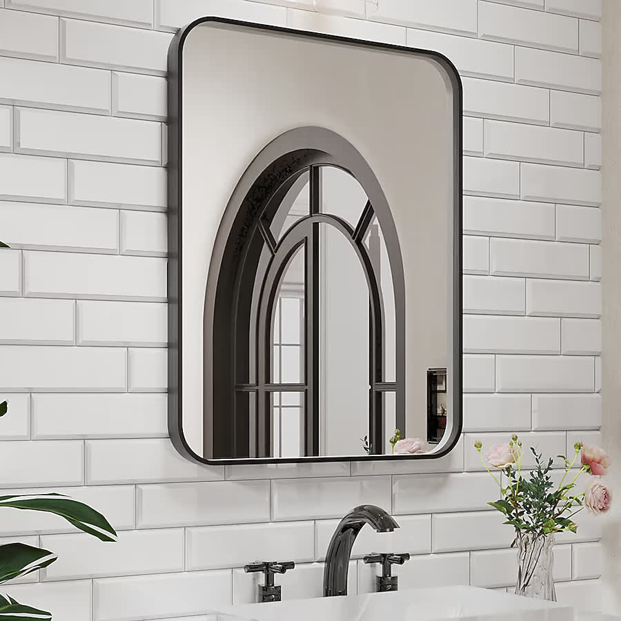 Waterpar 28" x 36" Framed Bathroom Vanity Mirror: $124 Waterpar 28" x 36" Framed Bathroom Vanity Mirror: $124