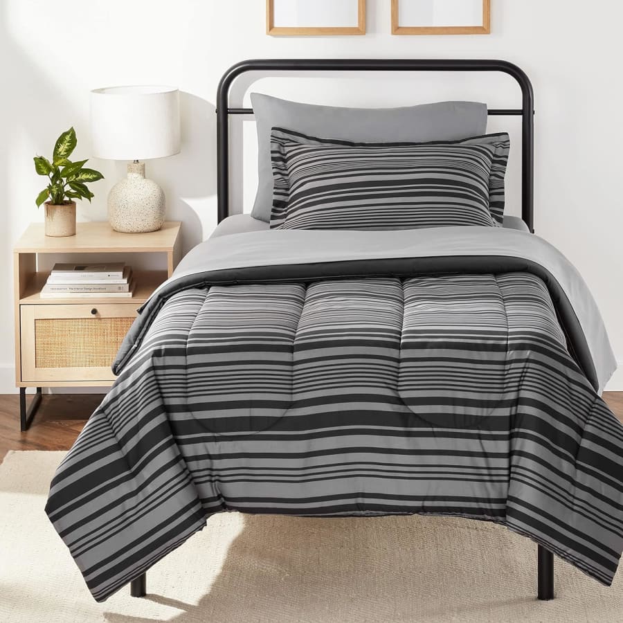 Amazon Basics 5-Piece Lightweight Microfiber Twin/XL Comforter Set: $18 Amazon Basics 5-Piece Lightweight Microfiber Twin/XL Comforter Set: $18